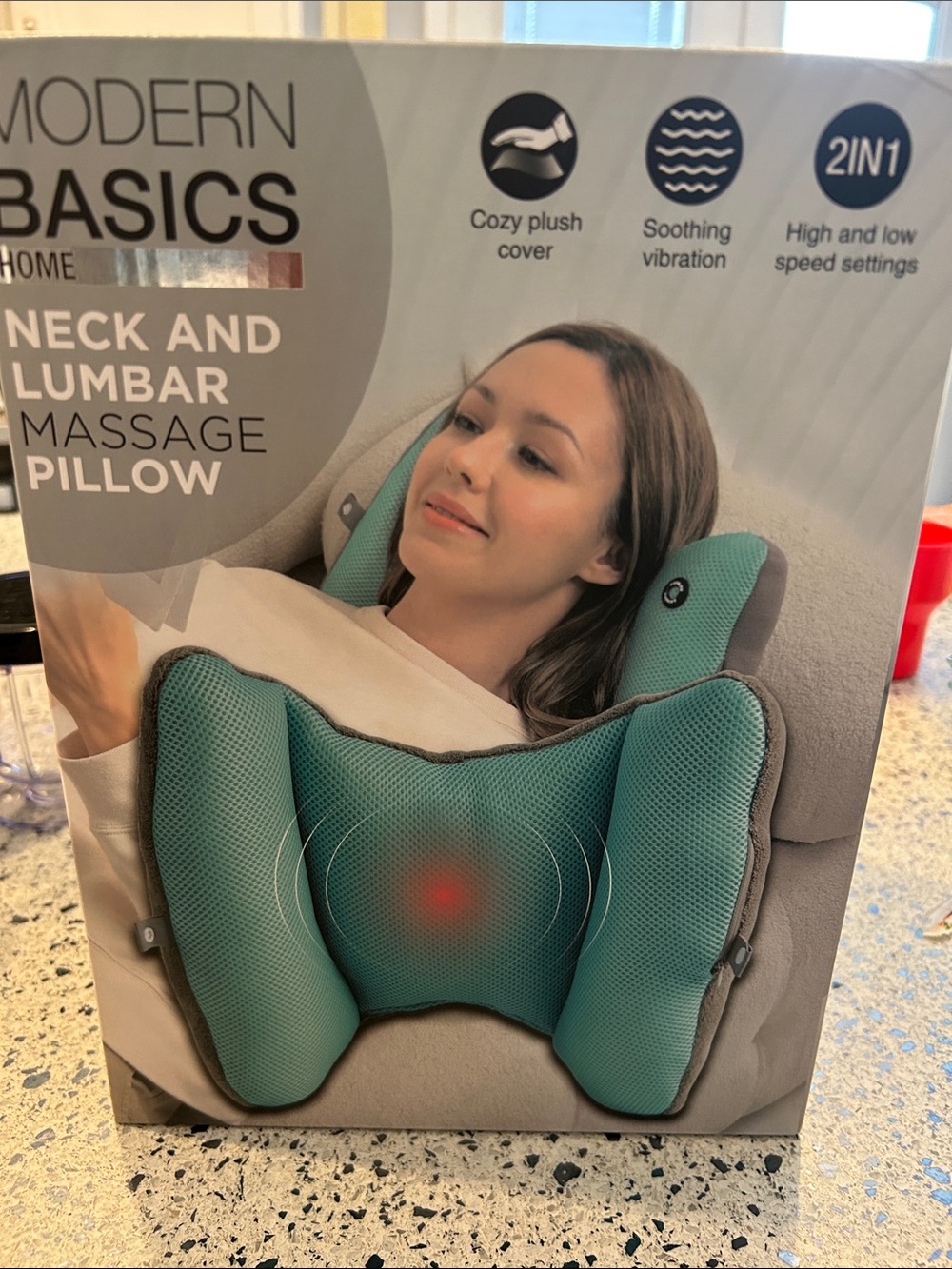 Teal Neck and Lumbar Massage Pillow